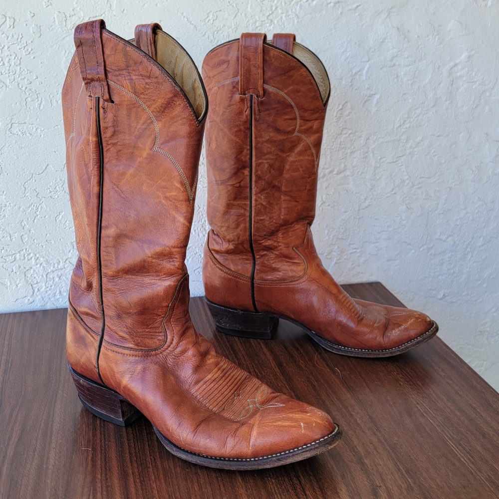 SOLD Vintage Tony Lama Brown Heeled Boots
